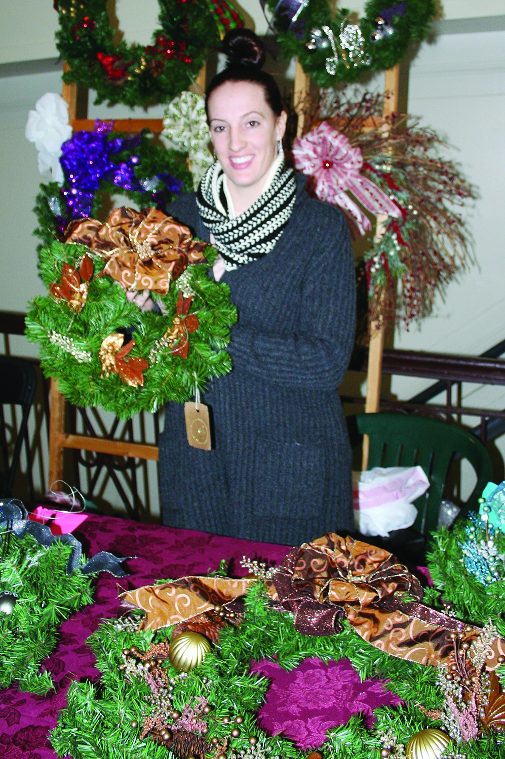 Wreaths on display at Gordon Square