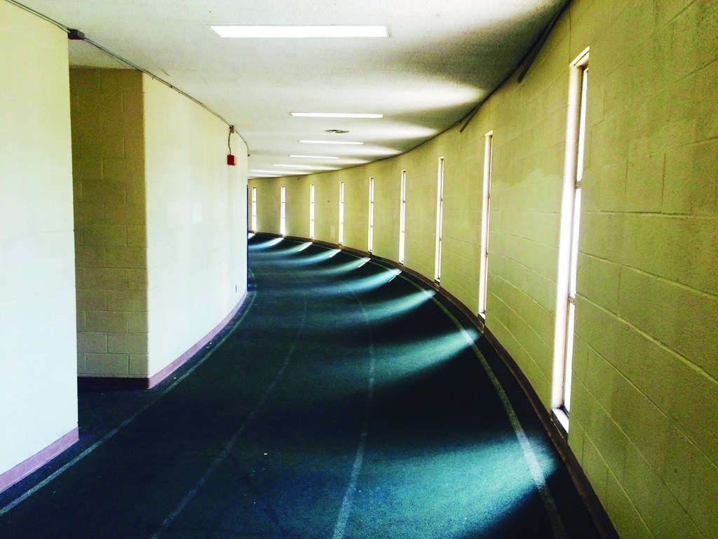 The school's indoor track, like its pool, would not be rebuilt under current plans.  