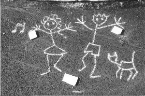 PHOTO BY CHUCK HOVEN Saturday, July 18, 2015; Vietnam War Commemorative Partner Ceremony, VFW 2850 Meeting PHOTO BY BRIAN TAYLOR October 2014, Sidewalk art using drywall as sidewalk chalk, corner of Belden & Triskett: Brian Taylor is a local painter who has used pieces of drywall as sidewalk chalk for a few decades and wants to share this idea.