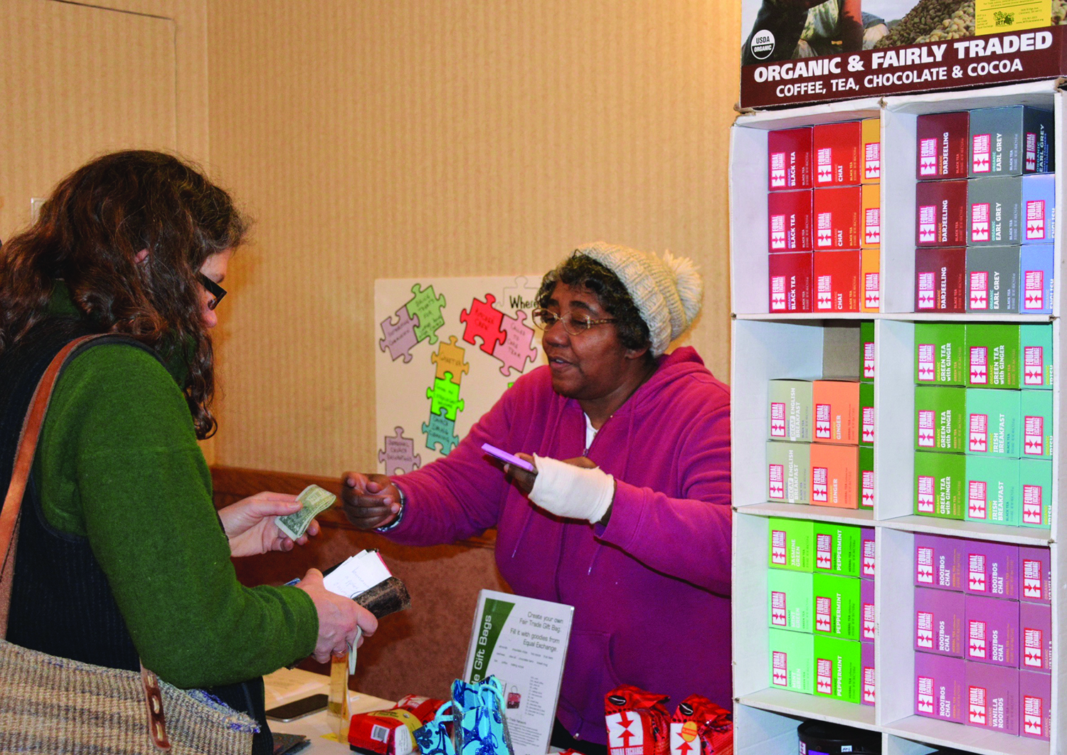 coffee and tea sales lady